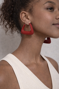 Deep Red Hoop Earrings