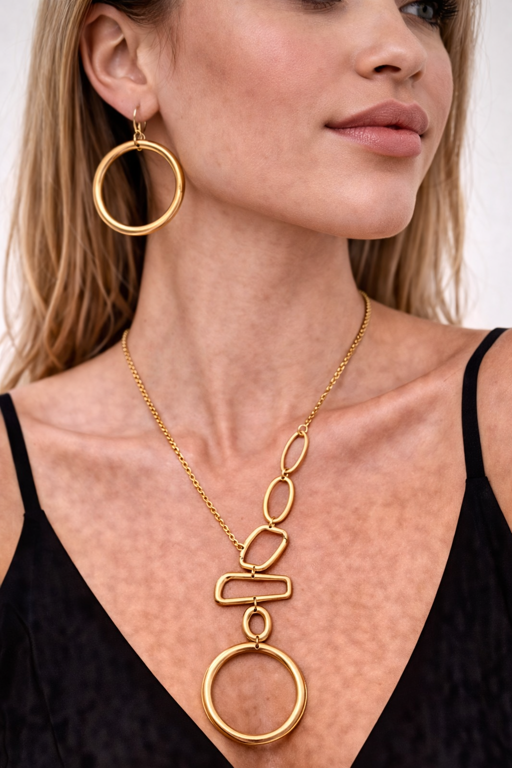 Gold Earring and Necklace Set