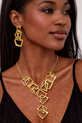 Gold Earring and Necklace Set