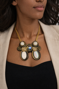 Black and gold multi color necklace