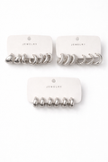 Small Silver Hoop Earrings 3 Pks Of 3 Sets