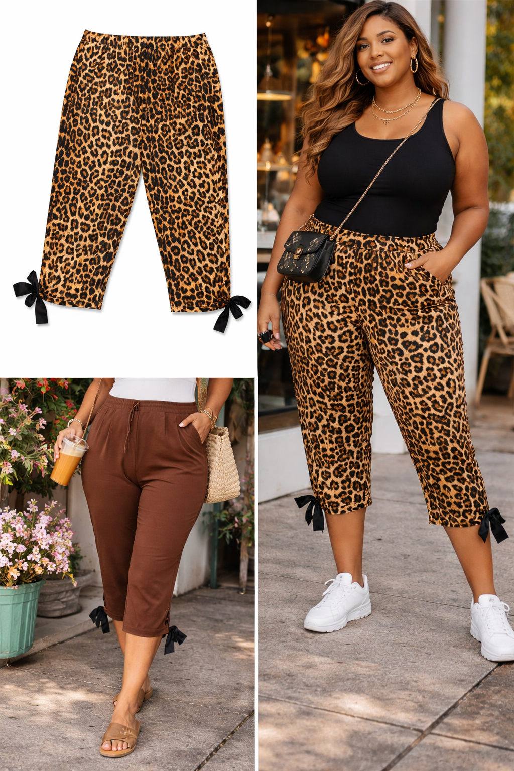 Leopard and Brown Capri Short Set