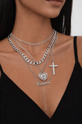 5 Piece Silver Necklace Set