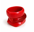 Glossy Red Resin Bangles Stacked