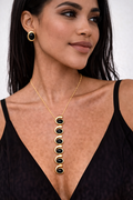 Black and Gold Necklace and Earring Set