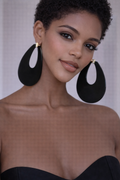 Black and Gold Hoop Earrings