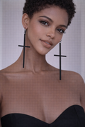 Black Cross Earrings