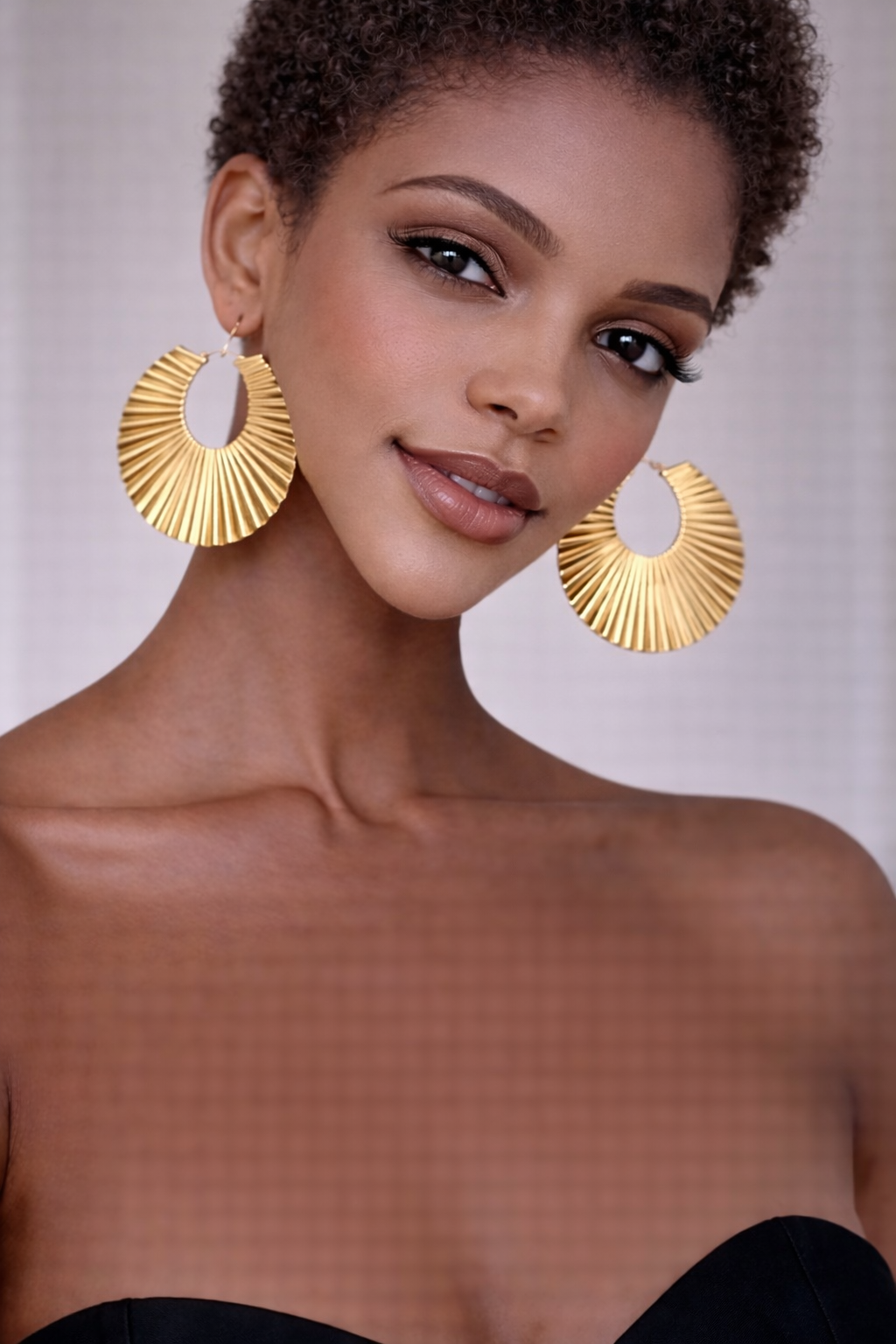 Gold Textured Earrings