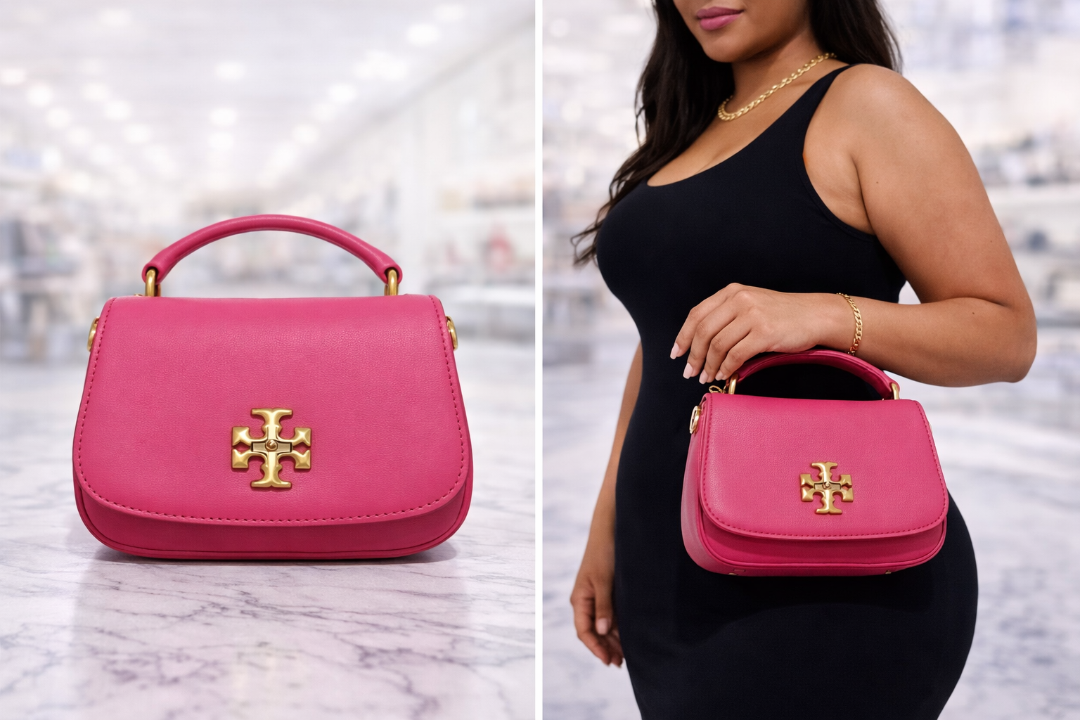 Pink Tory Burch Inspired Handbag