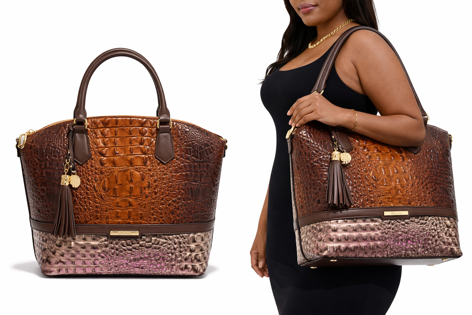 Brown Brahmin Inspired Handbag