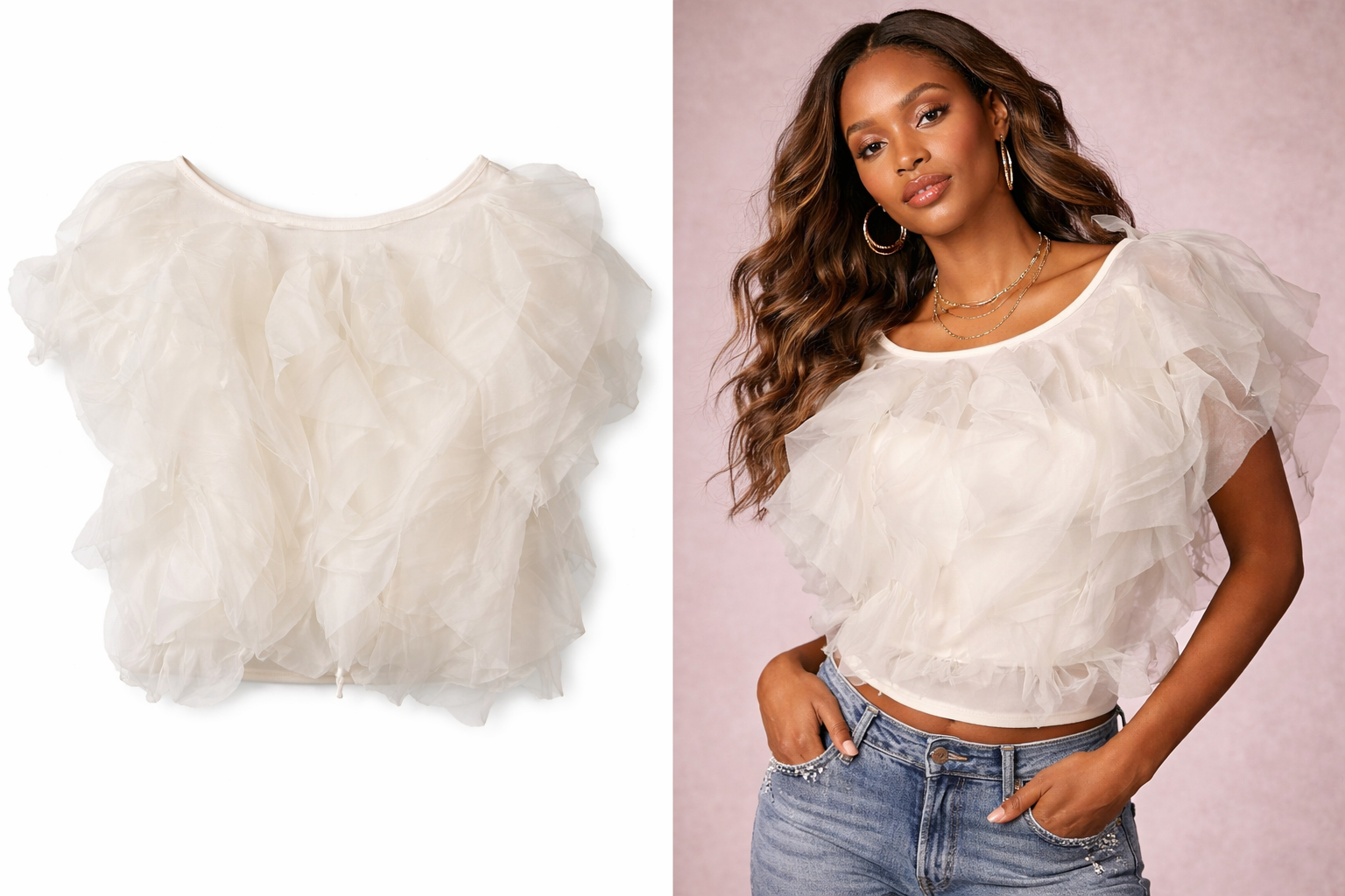 White Crop Blouse