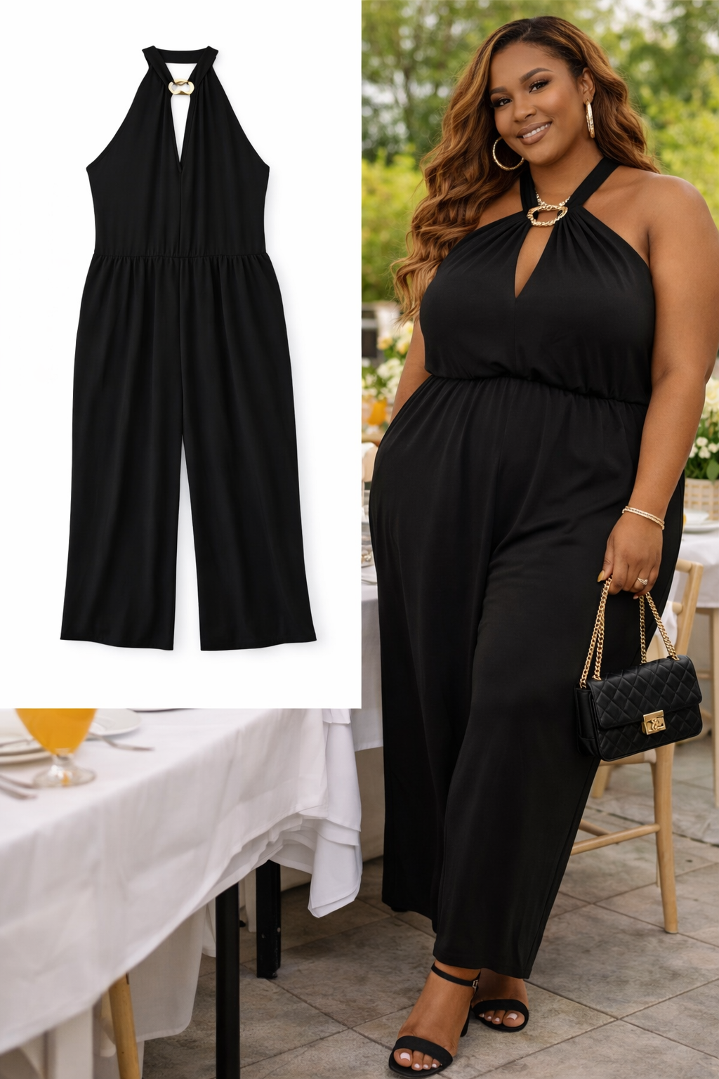 Plus Size Black Backout Romper