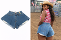 Denim Flare Shorts