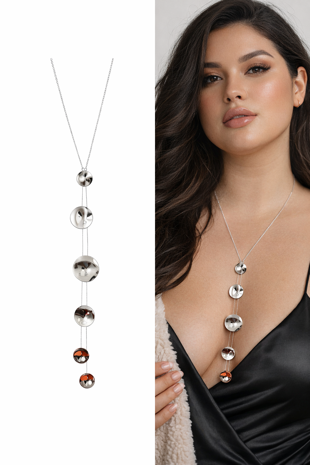 Silver Vertical Statement Piece Necklace